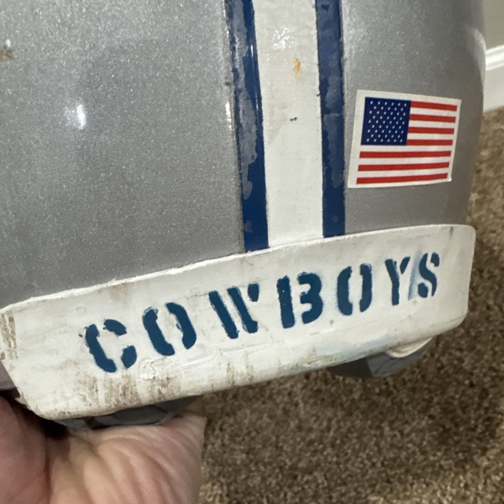 Vintage Dallas Cowboys Professional Game Helmet MAXPRO 2001 NFL Silver Blue Mask - Picture 8 of 14